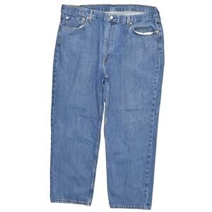 Levi's Men's 550 Relaxed Straight Jeans Blue Cotton Size 42x30 Zip Solid
